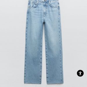 Zara straight fit high rise jean